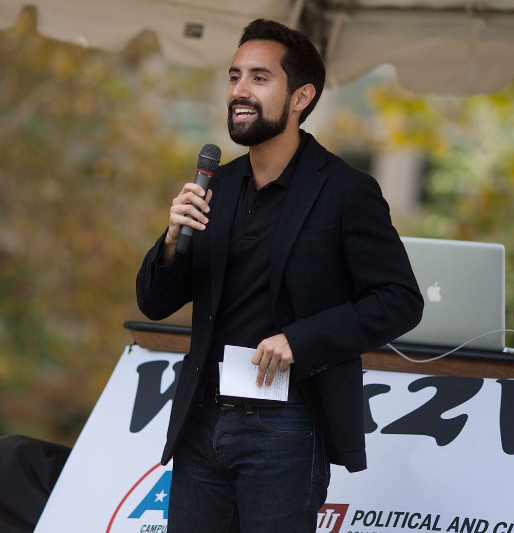 Bernard Fraga speaking at an event